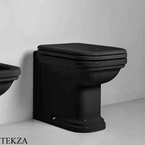 Kerasan Waldorf Унитаз напольный пристенный 55х37см, 411804 чёрный глянец