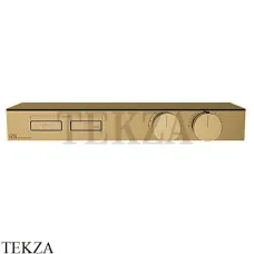 Gessi HI-FI Термостатический смеситель с полочкой, на 2 потока, внешняя часть 63022-727, Brushed Brass PVD Gessi HI-FI Термостатический смеситель с полочкой, на 2 потока, внешняя часть 63022-727, Brushed Brass PVD