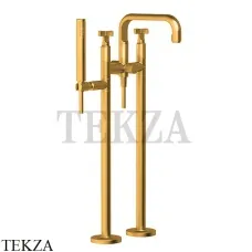 Gessi INCISO+ Смеситель для ванны напольный, с гарнитуром, внешняя часть 58129-246, Gold PVD