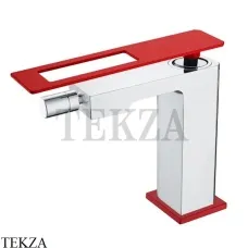 Boheme Q Смеситель для биде однорычажный, без гарнитура 146-CRR, Хром-красный