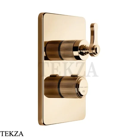 Gessi VENTI20 Термостат для душа, 3 потока, внешняя часть 65137-735, Warm Bronze PVD