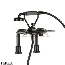 Gessi VENTI20 Смеситель для ванны на борт с гарнитуром 65115-707, Black Metal Brushed