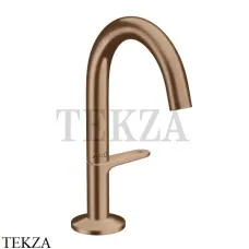 Axor ONE Смеситель для раковины Select 140, гарнитур Push‑Open 48010310, Brushed Red Gold