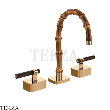 Gessi Jacqueline Смеситель для раковины на 3 отв., без донного клапана 77211-735, бронза глянец