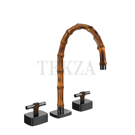 Gessi Jacqueline Смеситель для раковины на 3 отв., без донного клапана 77017-706, black хром глянец