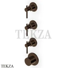 Zucchetti Helm Термостат для душа на 3 потока, внешняя часть ZHL803.XP21, brushed chocolate PVD