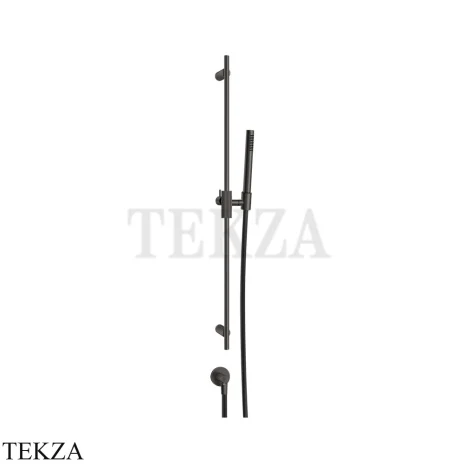 Gessi INGRANAGGIO Штанга в комплекте с душевой лейкой и выводом 63582-707, Black Metal Brushed PVD