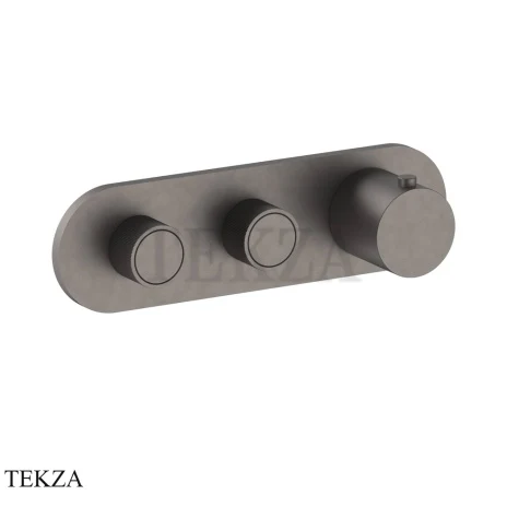 Fantini Flora Термостат для душа с кнопками, 2 потока, внешняя часть 87P5H772B, Matt Gun Metal PVD