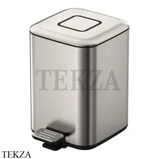 Boheme Q Ведро для мусора квадратное 9л, с педалью 10948-NB, nickel brush