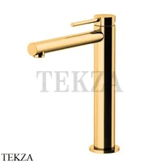 Gattoni Circle One Смеситель для раковины средний, с донным клапаном 9046/90D0, Gold 24 kr