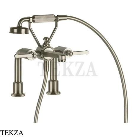 Gessi VENTI20 Смеситель для ванны на борт с гарнитуром 65115-149, Finox Brushed Nickel