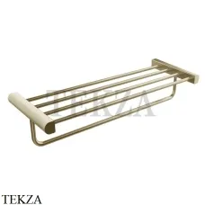 Gessi RILIEVO Держатель для полотенец с полкой 59407-727, Brushed Brass