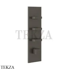 Gessi Rettangolo Wellness Термостат 3 выхода, внешняя часть 43026-707, Black Metal Brushed Gessi Rettangolo Wellness Термостат 3 выхода, внешняя часть 43026-707, Black Metal Brushed