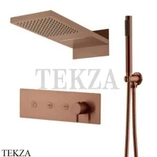 Boheme FUSION Смеситель для душа, 3 потока, верхний душ, гарнитур 130-BRB, Brushed Bronze