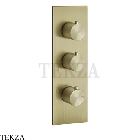 Gessi 316 WELLNESS Термостат 2 выхода на планке, внешняя часть 54514-727, Brushed Brass PVD