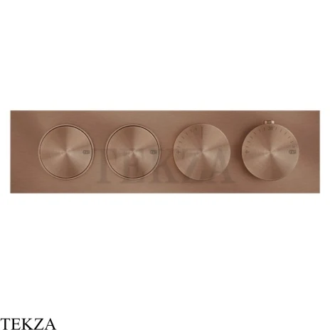 Gessi Origini MATERIC Термостат для душа 2 потока с кнопками, внешняя часть 66222-708, Copper Brushed