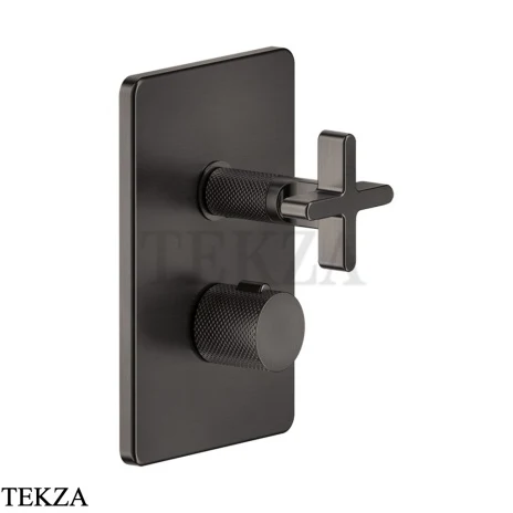 Gessi INCISO SHOWER Термостатический смеситель, 3 потока, внешняя часть 58236-707, Black Metal Brushed PVD