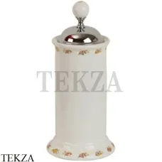 Migliore Provance Контейнер для мусора настольный, керамика с декором 17662, хром глянец