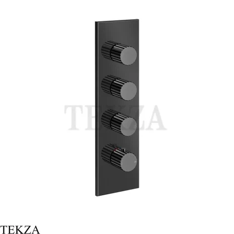 Gessi Incastri Термостат для душа 3 потока, внешняя часть 75316-706, black хром глянец