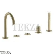 Fantini Venezia Смеситель на борт ванны с изливом (ручки отдельно), 29P6N465S, Matt British Gold