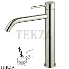 FIMA Carlo Frattini Spillo UP Смеситель для раковины, высокий, с донным клапаном F3031LXSSN, Brushed nickel