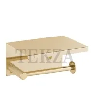 Boheme Uno Держатель для туалетной бумаги с крышкой-полочкой Uno 10971-G Gold Золото глянец