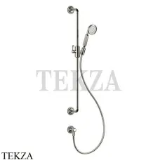 Gessi VENTI20 Штанга в комплекте с душевой лейкой, шланг, вывод 65142-149, Finox Brushed Nickel