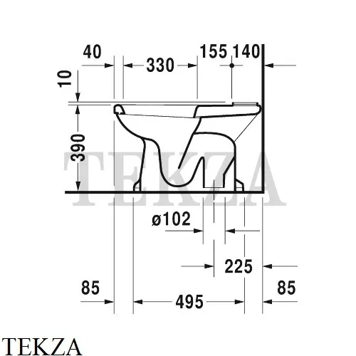 Duravit 1930 Series Унитаз комбинированный 0227010000, сток вертикальный, сиденье микролифт SoftClose, белый глянец