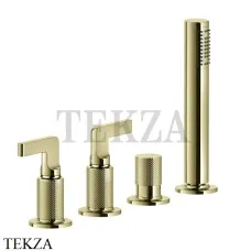 Gessi INCISO Смеситель для ванны, наполнение через слив-перелив 58043-710, Brass PVD