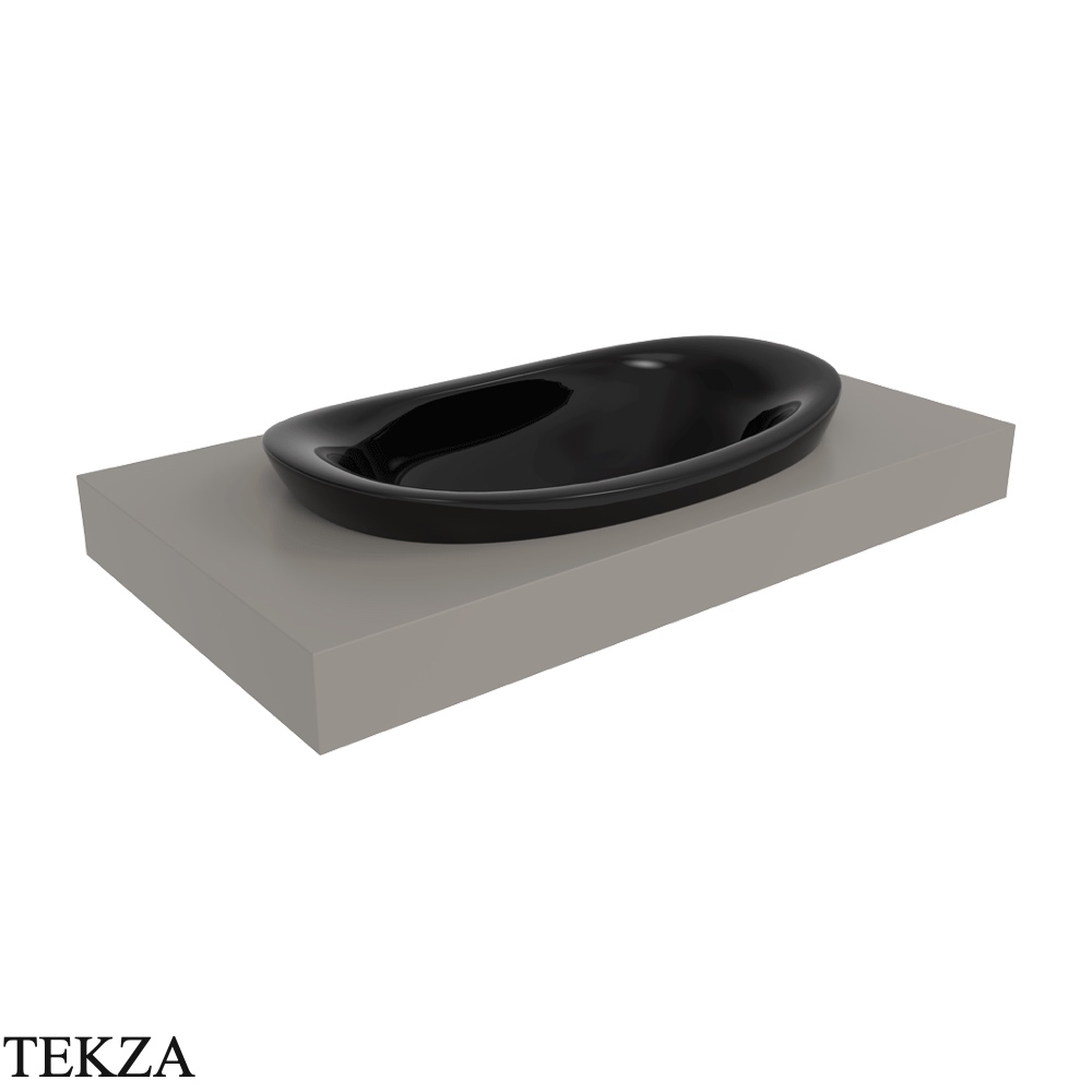 Flaminia IO раковина врезная сверху 75×45×28 см, чёрный глянец