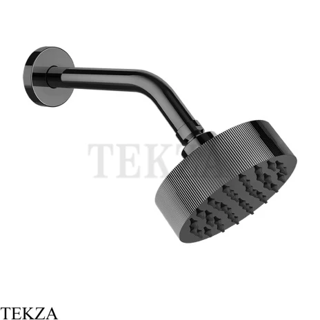 Gessi INGRANAGGIO Верхняя лейка D11,8 с кронштейном из стены, 63554-706, Black Metal PVD