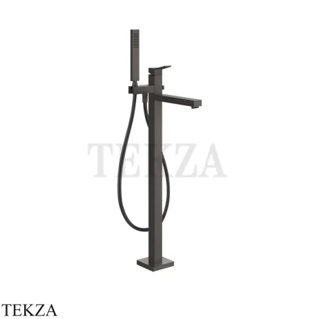 Gessi RETTANGOLO K Смеситель для ванны напольный, внешняя часть 53129-707, Black Metal Brushed PVD