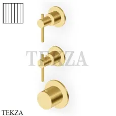 Zucchetti Helm Vertical Термостат для душа на 2 потока, внешняя часть ZHL802.XP41G2, brushed gold PVD