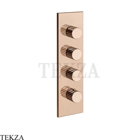 Gessi Incastri Термостат для душа 3 потока, внешняя часть 75316-030, медь глянец