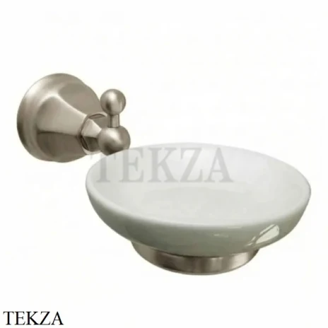 Nicolazzi Teide Мыльница настенная, керамика белая 1487NS05, Satin nickel