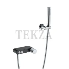 Boheme Stick Смеситель для ванны с изливом и гарнитуром Stick 123-BCR.2 Black TOUCH Chrome