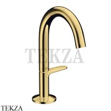 Axor ONE Смеситель для раковины Select 140, гарнитур Push‑Open 48010990, золото глянец