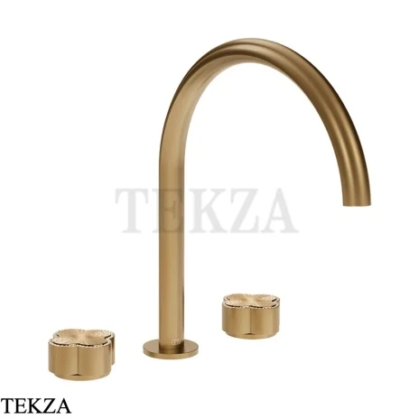 Gessi Ludovica Смеситель для раковины высокий crystals, без гарнитуры 76316-726, бронза Brushed