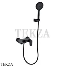 Boheme SPECTRE Смеситель для ванны, ручной душ с держателем 453-B, черный матовый