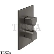 Gessi RILIEVO Термостат для душа на 2 потока, внешняя часть 59134-707, Black Metal Brushed