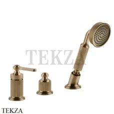 Gessi VENTI20 Смеситель на борт ванны без излива, с гарнитуром 65043-726, Warm Bronze Br.