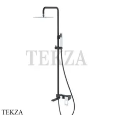 Boheme Q Душевая стойка с изливом, верхний душ, гарнитур 148-BCR, Черный-хром