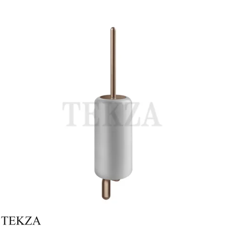 Gessi Goccia Туалетный ёршик настенный, белая керамика 38019-708, Copper Br. PVD