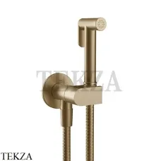 Gessi Гигиенический душ с запорным клапаном, выводом воды и держателем 45126-726, Warm Bronze Br