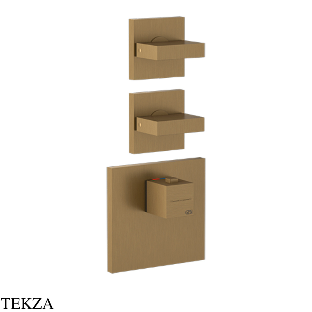Gessi Rettangolo Wellness Термостат 2 выхода, внешняя часть 43214-791, Deep Bronze Brushed PVD