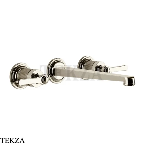 Gessi VENTI20 Смеситель для раковины на 3 отв. длинный, внешняя часть 65090-720, Nickel PVD