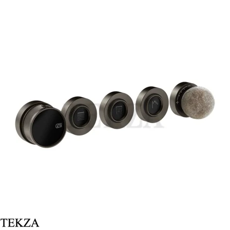 Gessi Perle Термостат для душа на 3 потока, внешняя часть 74634-707, black хром Brush