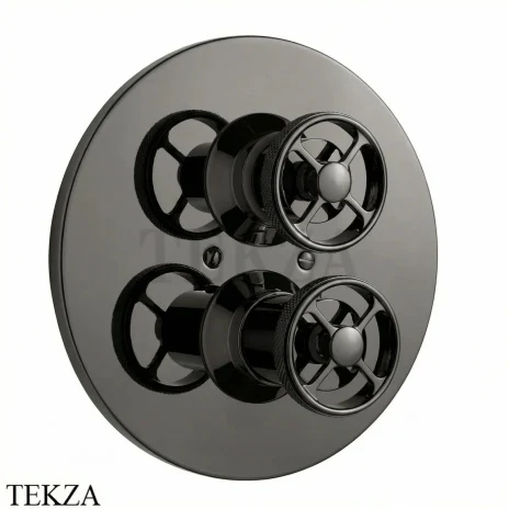 Nicolazzi Arena Термостат для душа, 1-2 потока, внешняя часть, 4909EXTBN44, Black Nickel