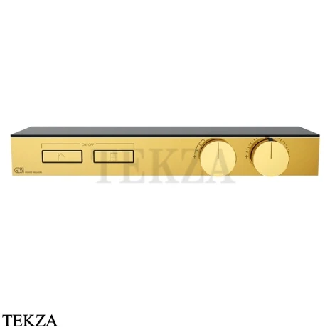 Gessi HI-FI Термостатический смеситель с полочкой, на 2 потока, внешняя часть 63022-246, золото глянец