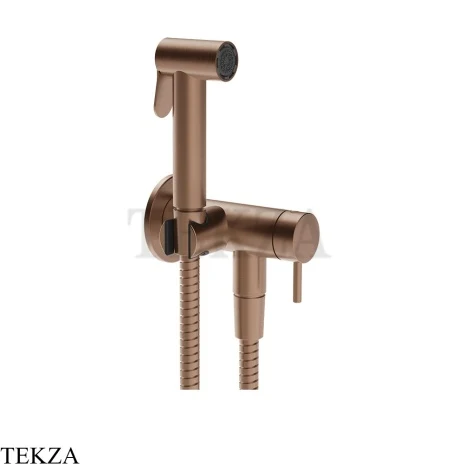 Gessi Гигиенический душ с запорным узлом, выводом воды и держателем 45227-708, медь Brushed